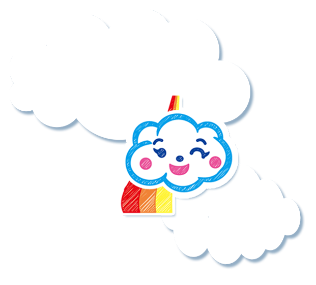 雲とロゴ
